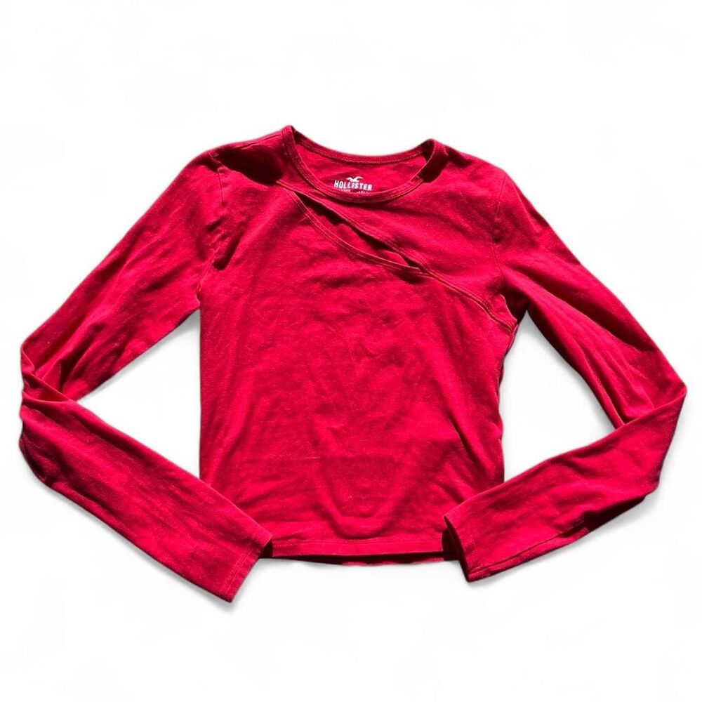 Hollister-co Women's Red and Pink Crop-top